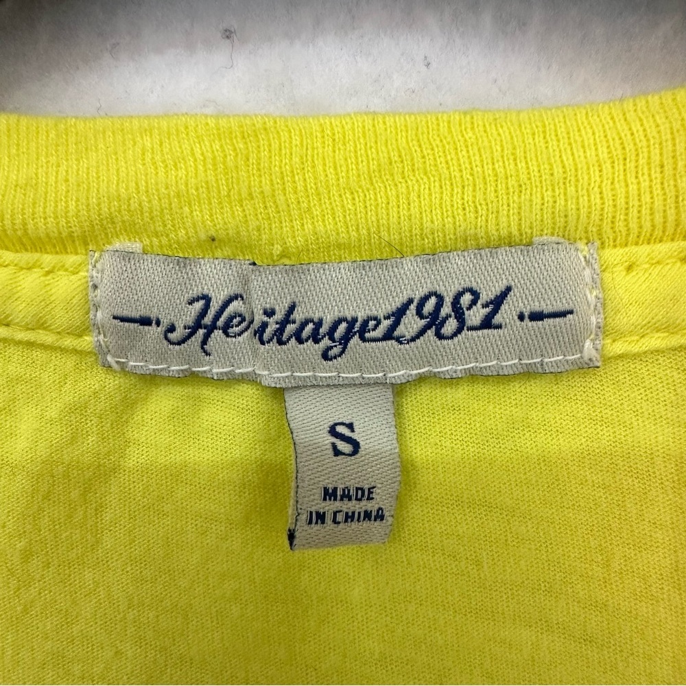 Heritage 1981 Short Sleeve Ruched Sleeve Basic T Shirt Womens Small Yellow‎ - Picture 3 of 9